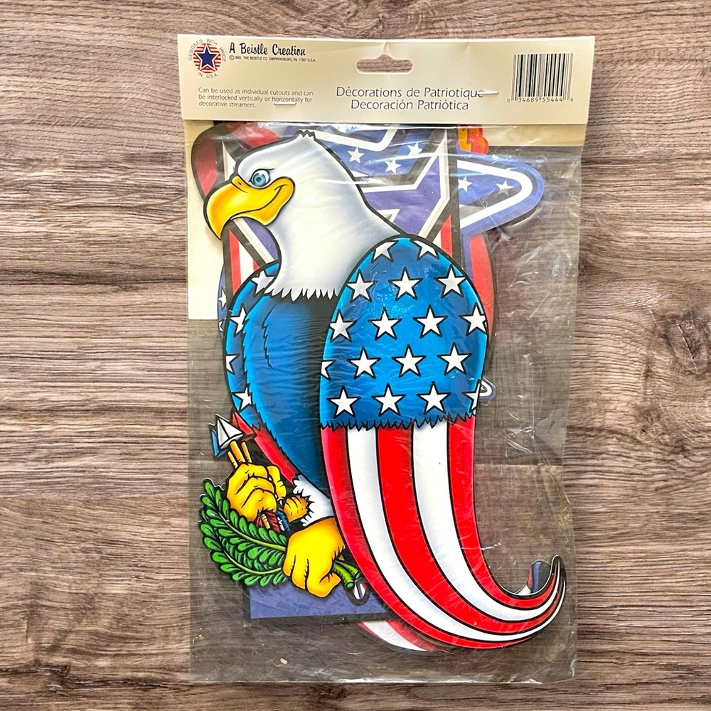 2001 Beistle 14" Patriotic Link Mates Holiday Cutout Decorations - Picture 2 of 3